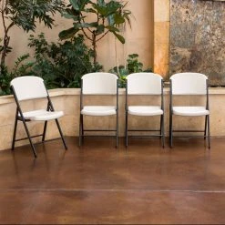 Lifetime 42803 Almond Classic Folding Chair - 4/Pack