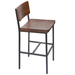 BFM Seating Memphis Distressed Rustic Clear Coated Steel Counter Height Stool With Autumn Ash Wooden Back And Seat 5 BFM Seating Memphis Distressed Rustic Clear Coated Steel Counter Height Stool With Autumn Ash Wooden Back And Seat -Zown Shop 1921574