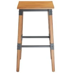 Lancaster Table & Seating Rustic Industrial Backless Bar Stool With Antique Natural Wood Finish -Zown Shop 1929135