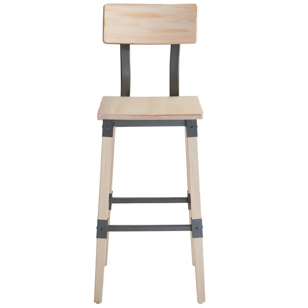 Lancaster Table & Seating Rustic Industrial Bar Height Chair With White Wash Finish 4 Lancaster Table & Seating Rustic Industrial Bar Height Chair With White Wash Finish - Image 4