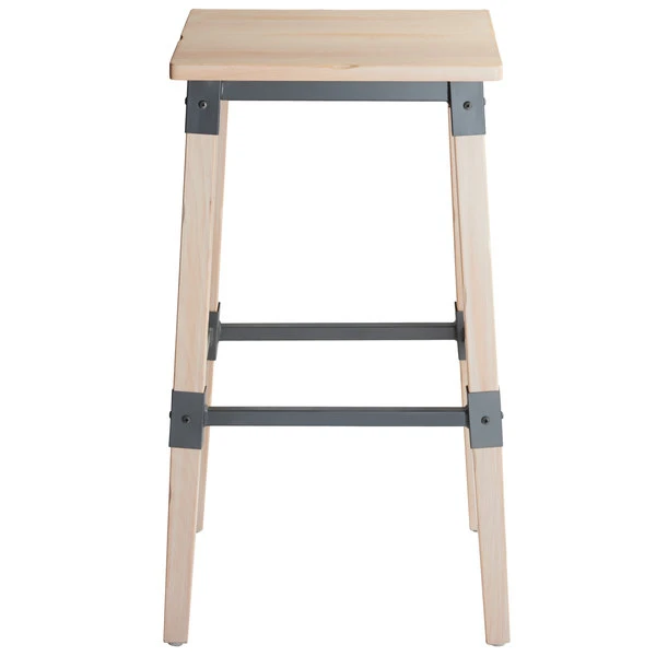 Lancaster Table & Seating Rustic Industrial Backless Bar Stool With White Wash Finish 3 Lancaster Table & Seating Rustic Industrial Backless Bar Stool With White Wash Finish - Image 3