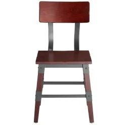 Lancaster Table & Seating Rustic Industrial Dining Side Chair With Mahogany Finish -Zown Shop 1929150