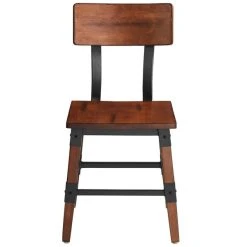 Lancaster Table & Seating Rustic Industrial Dining Side Chair With Antique Walnut Finish -Zown Shop 1930467