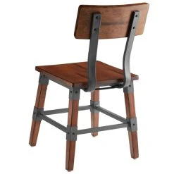 Lancaster Table & Seating Rustic Industrial Dining Side Chair With Antique Walnut Finish -Zown Shop 1930469
