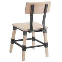 Lancaster Table & Seating Rustic Industrial Dining Side Chair With White Wash Finish -Zown Shop 1930472