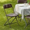 Lancaster Table & Seating Brown Textured And Contoured Folding Chair