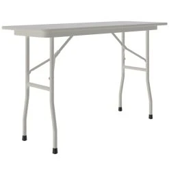Correll 18" X 48" Gray Granite Light Duty Melamine Folding Table With Gray Frame