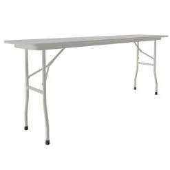 Correll 18" X 72" Gray Granite Light Duty Melamine Folding Table With Gray Frame