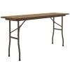 Correll 18" X 72" Medium Oak Light Duty Melamine Folding Table