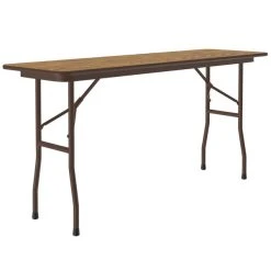 Correll 18" X 72" Medium Oak Light Duty Melamine Folding Table