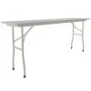 Correll 18" X 96" Gray Granite Light Duty Melamine Folding Table With Gray Frame