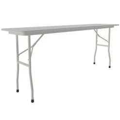 Correll 18" X 96" Gray Granite Light Duty Melamine Folding Table With Gray Frame