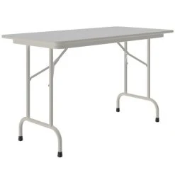 Correll 24" X 48" Gray Granite Light Duty Melamine Folding Table With Gray Frame