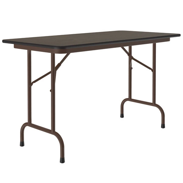Correll Folding Table, 24" X 48" Melamine Top, Walnut 1 Correll Folding Table, 24" X 48" Melamine Top, Walnut