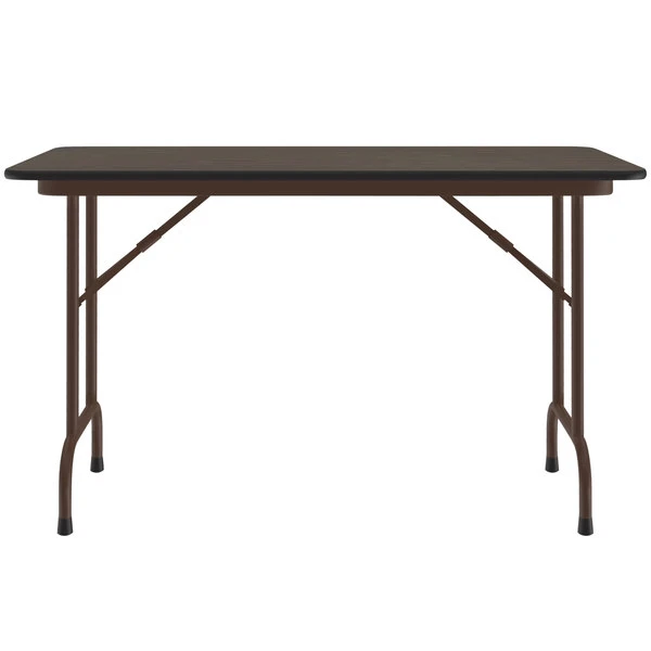 Correll Folding Table, 24" X 48" Melamine Top, Walnut 2 Correll Folding Table, 24" X 48" Melamine Top, Walnut - Image 2