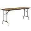 Correll 24" X 96" Medium Oak Light Duty Melamine Folding Table