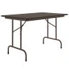 Correll 30" X 48" Walnut Light Duty Melamine Folding Table With Brown Frame