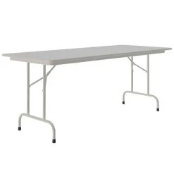 Correll 30" X 60" Gray Granite Light Duty Melamine Folding Table With Gray Frame