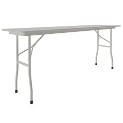 Correll 18" X 60" Gray Granite Light Duty Melamine Folding Table With Gray Frame