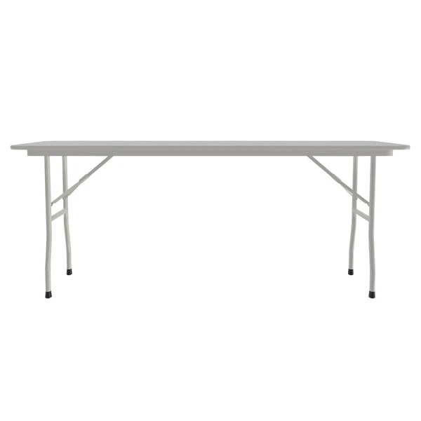 Correll 18" X 60" Gray Granite Light Duty Melamine Folding Table With Gray Frame 2 Correll 18" X 60" Gray Granite Light Duty Melamine Folding Table With Gray Frame - Image 2