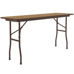 Correll 18" X 96" Medium Oak Light Duty Melamine Folding Table