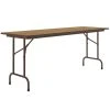 Correll 24" X 72" Medium Oak Light Duty Melamine Folding Table