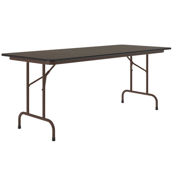Correll Folding Table, 24" X 72" Melamine Top, Walnut 1 Correll Folding Table, 24" X 72" Melamine Top, Walnut
