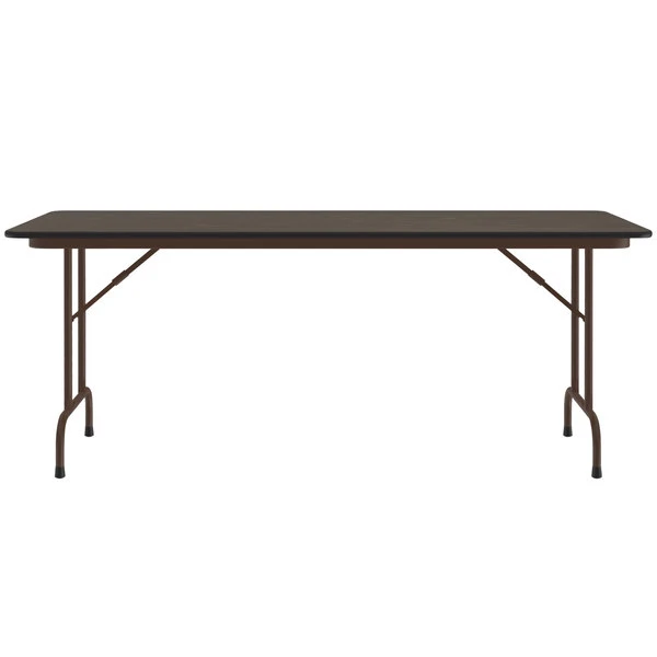 Correll Folding Table, 24" X 72" Melamine Top, Walnut 2 Correll Folding Table, 24" X 72" Melamine Top, Walnut - Image 2