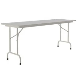 Correll 24" X 96" Gray Granite Light Duty Melamine Folding Table With Gray Frame