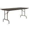 Correll Folding Table, 30" X 60" Melamine Top, Walnut