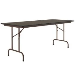 Correll Folding Table, 30" X 60" Melamine Top, Walnut