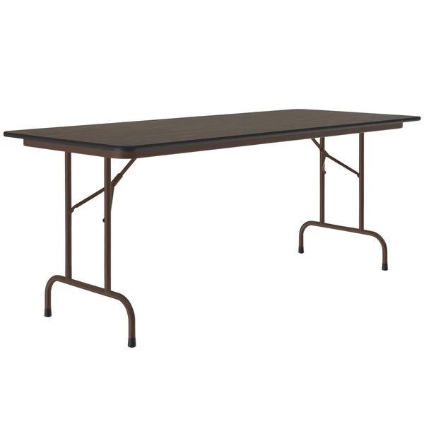Correll Folding Table, 30" X 60" Melamine Top, Walnut 1 Correll Folding Table, 30" X 60" Melamine Top, Walnut