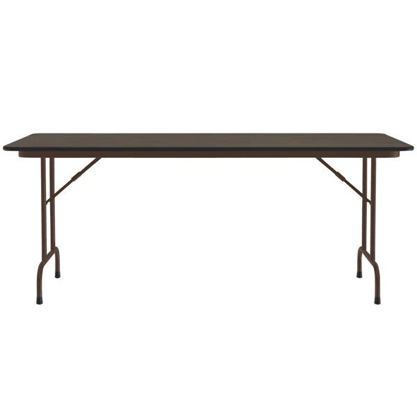 Correll Folding Table, 30" X 60" Melamine Top, Walnut 2 Correll Folding Table, 30" X 60" Melamine Top, Walnut - Image 2