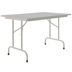 Correll 30" X 48" Gray Granite Light Duty Melamine Folding Table With Gray Frame