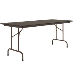 Correll Folding Table, 30" X 72" Melamine Top, Walnut