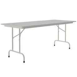 Correll 30" X 96" Gray Granite Light Duty Melamine Folding Table With Gray Frame