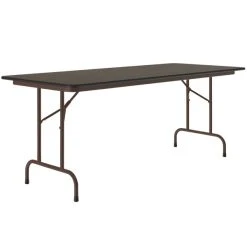 Correll Folding Table, 30" X 96" Melamine Top, Walnut