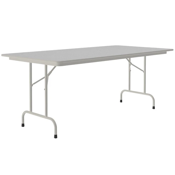 Correll 36" X 72" Gray Granite Light Duty Melamine Folding Table With Gray Frame 1 Correll 36" X 72" Gray Granite Light Duty Melamine Folding Table With Gray Frame