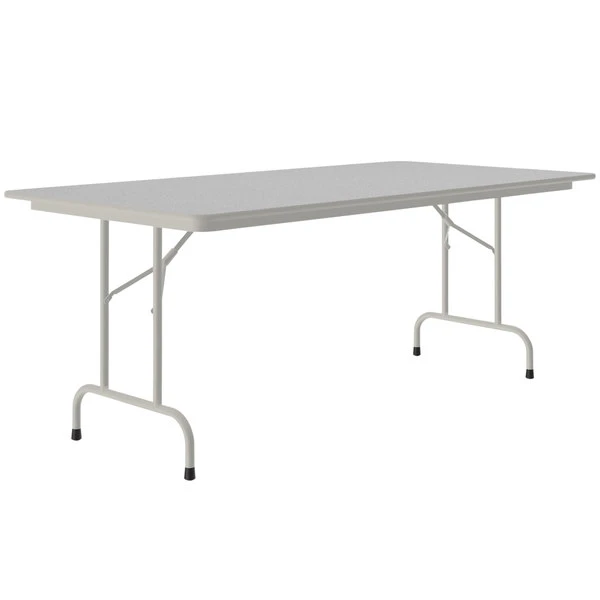 Correll 36" X 96" Gray Granite Light Duty Melamine Folding Table With Gray Frame 1 Correll 36" X 96" Gray Granite Light Duty Melamine Folding Table With Gray Frame