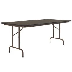 Correll Folding Table, 36" X 72" Melamine Top, Walnut