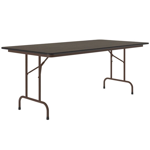 Correll Folding Table, 36" X 72" Melamine Top, Walnut 1 Correll Folding Table, 36" X 72" Melamine Top, Walnut