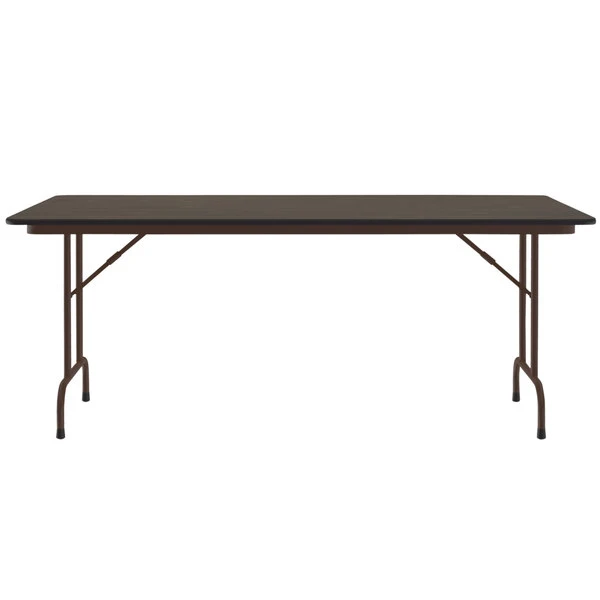 Correll Folding Table, 36" X 72" Melamine Top, Walnut 2 Correll Folding Table, 36" X 72" Melamine Top, Walnut - Image 2