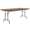 Correll 36" X 96" Medium Oak Light Duty Melamine Folding Table