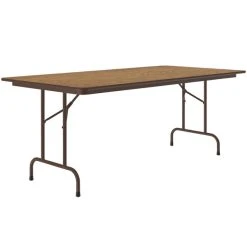 Correll 36" X 96" Medium Oak Light Duty Melamine Folding Table