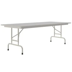 Correll 30" X 60" Gray Granite Light Duty Melamine Adjustable Height Folding Table With Gray Frame