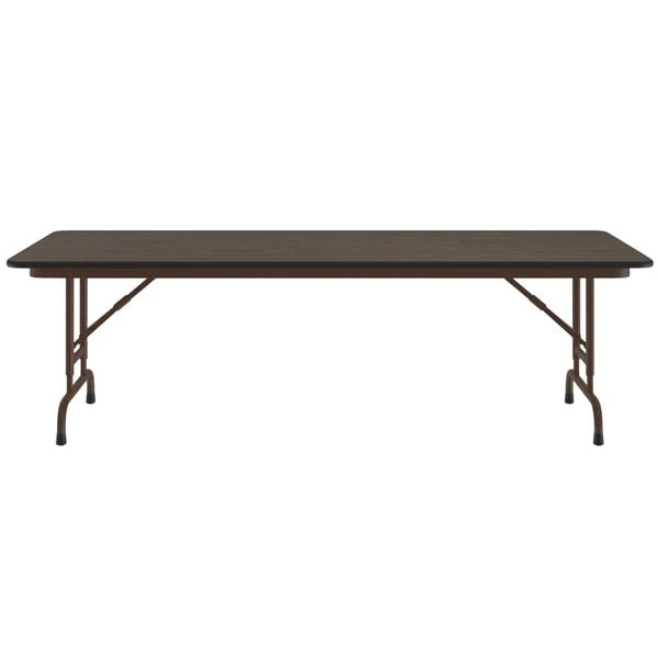 Correll Folding Table, 30" X 60" Melamine Top, Adjustable Height, Walnut 2 Correll Folding Table, 30" X 60" Melamine Top, Adjustable Height, Walnut - Image 2