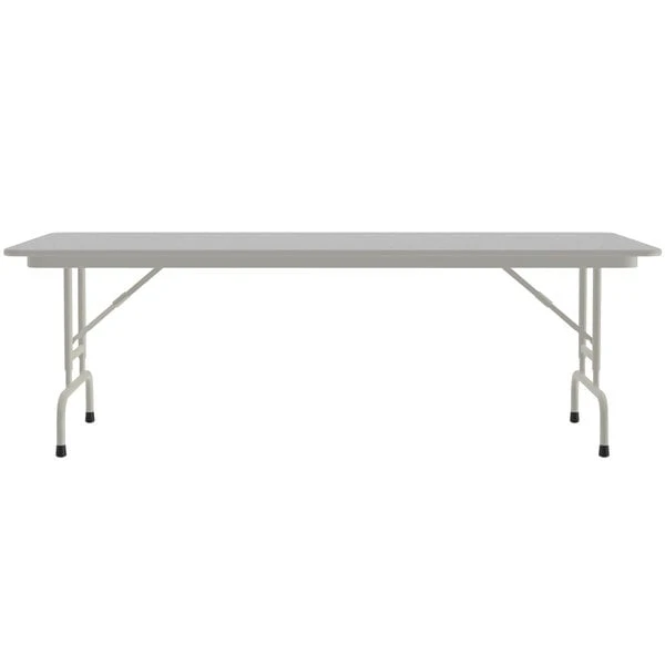 Correll 30" X 72" Gray Granite Light Duty Melamine Adjustable Height Folding Table With Gray Frame 2 Correll 30" X 72" Gray Granite Light Duty Melamine Adjustable Height Folding Table With Gray Frame - Image 2