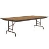 Correll 36" X 72" Medium Oak Light Duty Melamine Adjustable Height Folding Table