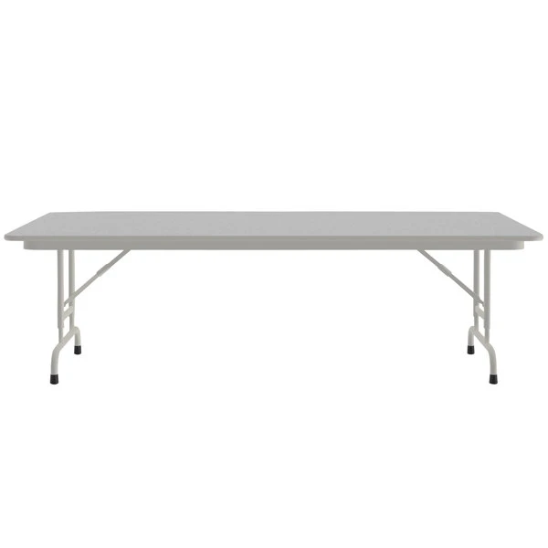 Correll 36" X 96" Gray Granite Light Duty Melamine Adjustable Height Folding Table With Gray Frame 2 Correll 36" X 96" Gray Granite Light Duty Melamine Adjustable Height Folding Table With Gray Frame - Image 2