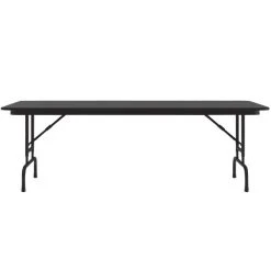Correll 30" X 96" Black Granite Light Duty Melamine Adjustable Height Folding Table With Black Frame